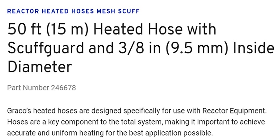 GRACO HEATED HOSE